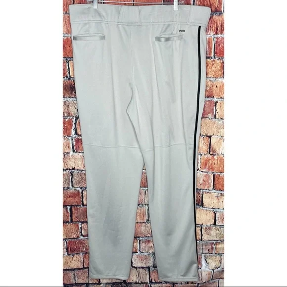NWT Adidas Phenom Climalite Men's XL Slim Cleat Cut Piped Baseball Pants Gray - Picture 3 of 4